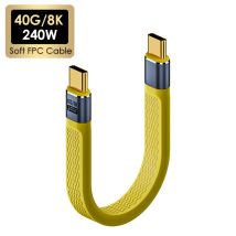 Cavo USB 4 Type-C a Type-C FPC Morbido Corto 40Gbps Sincronizzazione Dati 8K@60Hz Video Ricarica PD 240W per 16 Pro Max SSD Power Bank