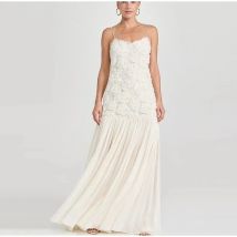 Elegantes 3D-Blumen-langes Kleid für Frauen, modisch, Patchwork, plissiert, Schlinge, Partykleider, weiblich, 2025, neue rückenfreie Maxi-Abendroben