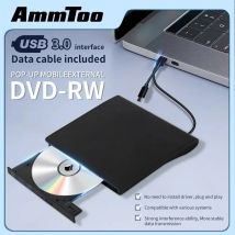 Externes DVD-Laufwerk, Hochgeschwindigkeits-USB3.0-CD, tragbares CD, DVD, RW, optisches Laufwerk, Rewriter, Player, Brenner, kompatibel mit Laptop/Desktop