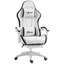 Vinsetto Silla Gaming de Cuero PU con Altura Ajustable 65x65x121-129 cm