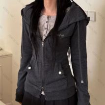 Millennium Culture Vintage Tailored Versatile Zipper Jacket Autumn and Winter High Street Punk Gothic Spicy Girls Style Jacket