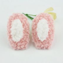32Pcs 3.5*5.5cm Handmade Teddy Plush Rabbit Ears Padded Appliques For DIY Headwear Hairpin Crafts Decoration Clothes Accessories