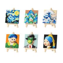 Künstlerische Pixel malerei Mikro bausteine Sternennacht Kanagawa Diamant 3d Modell Mini Ziegel Spielzeug für Tisch dekoration