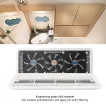Abluftventilator für Wohnmobil-Kühlschrank, 12 V, drei Ventilatoren, leiser Wohnmobil-Seitenventilator mit Schutznetz für Wohnmobil, Wohnmobil, Yacht, Boot