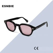 NEUE Acetat Sonnenbrille Rosa Marke Designer Runde Sonnenbrille Für Frauen Männer Vintage Trend Shades Gläser Occhiali Da Sole Donna
