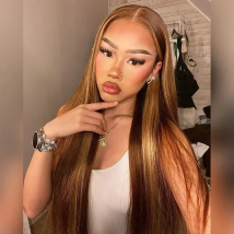 Highlight Ombre 30 Zoll Lace Front farbige Perücken Echthaar zum Verkauf Gerade 13x4 13x6 HD Lace Frontal Perücke Echthaar für Frauen