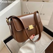 MOODS Umhängetasche in Klappenform, Retro, reine Farbe, Pendeln, quadratische Umhängetasche, 2024, neuester Trend, Designer-Handtasche, Luxus