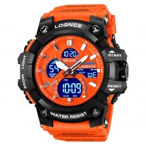 New Men's Watch For You Fashion LOQNCE 98007 50M Waterproof Watches High Quality Analog-Digital Movement Calendar Luminous Alarm