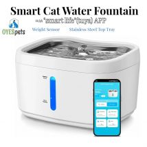 Fontana per gatti con APP collegata Wireless 84oz/2.5L fontana automatica per animali domestici con sensore di peso del vassoio in acciaio inossidabile