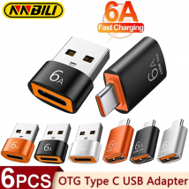 NNBILI 6A Adapter USB na typ C OTG 120W Konwerter ładowarki USB-C męski na typ C żeński do Macbook Samsung Adapter do przesyłania danych