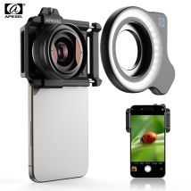 APEXEL Professionelles HD 10-20X Zoom-Makroobjektiv mit Fülllicht, tragbares Handy-Fotografie-Zubehör für die meisten Smartphones