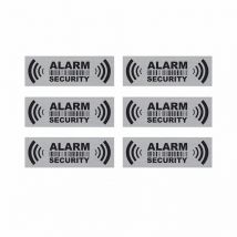 2.9"*1" 6PCs Security Alarm Warning Sign Stickers, Vinyl Decals