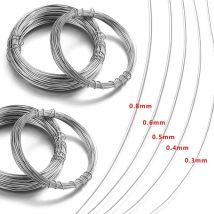 10 M/Rotolo Filo per Gioielli in Acciaio Inossidabile 0.4 0.6 0.8mm Filo per Perline Filo per Perline Componenti per la Creazione di Gioielli Forniture