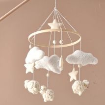 Baby Mobile Spielzeug Holz 0-12 Monate Rassel Spielzeug Baby Krippe Mobile Spielzeug Teddy Plüsch Alpaka Krippe Glocke hängen Spielzeug Baby Krippe Halterung