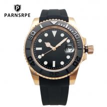 40MM PAPNSRPE NH35 Movement Calendar Waterproof Automatic Mechanical Watches Men's sapphire Glass Automati Watches Rubber strap