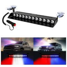 12LED Beads Car Light Police Strobe Light emergenza ventosa spia 14 modalità Flash per camion SUV con accendisigari