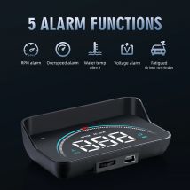 M8 hud auto obd2 ii kopf hoch display projektor windschutz scheibe geschwindigkeit spannung rpm wasser temperatur alarm über drehzahl warnung auto elektronisch