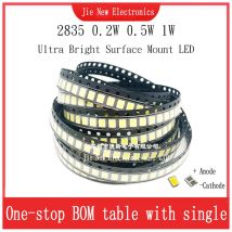 100 Stück SMD-LED mit hoher Helligkeit, 2835, 1 W, 0,5 W, 0,2 W, Weiß, 3 V, 6 V, 9 V, 18 V, 36 V, 150 mA/100 mA/30 mA/60 mA/80 mA, 6000–6500 K, hohe Helligkeit