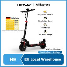 Scooter Hitway E, certificato stradale (Abe), scooter elettrico per adulti da 10 pollici, batteria da 15,6 Ah, motore da 500 W