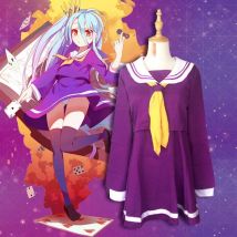Kein Spiel Kein Leben Cosplay Shiro Cosplay Kostüm innere Quadratische Kragen Rock Mädchen Kleid Haar Perücke sp familie Party Kleidung Frauen