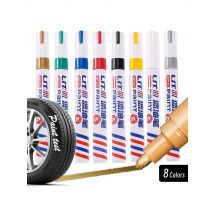 3mm 10p Colorful 8 Colors Permanent Paint Marker Waterproof White Markers tire tread rubber fabric Paint metal Paint Marker Pens