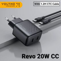 VOLTME Caricatore USB tipo C Caricatore rapido da 20 W Ricarica rapida per iPhone 13 12 Pro Max PD Ricarica rapida per Xiaomi Samsung con cavo