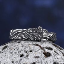 Wikinger neue Vintage coole 316l Edelstahl Wolfs ring Tiers chmuck Großhandels preis für Mann Freund Geschenk