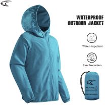 LNGXO Männer Frauen Wanderjacke Unisex Wasserdicht Schnell Trocknend Camping Windjacke Outdoor Trekking Klettern Regenmantel Anti UV Kleidung
