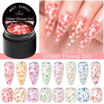 Treffen Sie sich über 7ml glitter getrockneten Blumen gel Nagellack natürlichen Blumen gel semi permanenten Lack UV-Nagel kunst für Maniküre einweichen