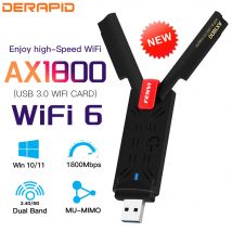 Fenvi USB WiFi 6 AX1800 Adattatore USB 3.0 Dual Band 2.4G/5Ghz Ricevitore USB Dongle Scheda di rete Wifi Wireless per PC Laptop Win11