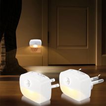 EU US Plug LED Night Light PIR Motion Sensor Lamp Nightlights For Bedroom  Hallway Stairs WC Bedside Night Lamp 3 Colors
