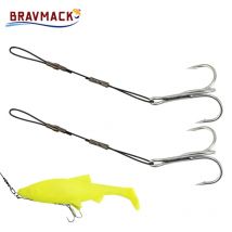 Stinger Rig Leader Jig Hook mit Drillingshaken, Edelstahllinie, weicher Köder, Süßwasser, Salzwasser, Bass, Hechtgerät