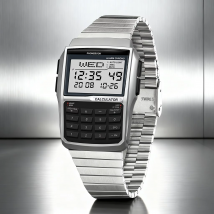 Hot Selling Men's Calculator Watch Multi-Function LED Watch Stainless Steel Band Watch Plastic Case Computer Style