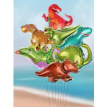 7 sztuk 16-calowe balony foliowe dinozaur Tyrannosaurus Triceratops balon nadmuchiwane zabawki dla dzieci dekoracje na imprezę urodzinową