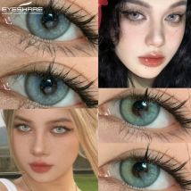 EYESHARE 1 Paar/2 Stück Kontaktlinsen in natürlicher Farbe für Augen, graue Pupillen, braune Linsen, modische grüne Linsen, jährliche blaue Augenkontakte