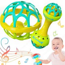 3/1 Stück Babyrasseln 0 12 Monate Baby Lernspielzeug Shaker Grab Spin Set Sensorisches pädagogisches Neugeborenes Geschenk für Kleinkinder Jungen Mädchen