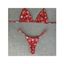 QINJOYER Sexy Bikini Women Brazilian Swimwear 2 Pieces Print Swimsuit Mini Thong Bikini Set Women Biquini Bathing Suits Female