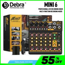 Debra Mini6 Audio Mixer DJ Console Bluetooth 5.0 OTG Reverb 48V Sound Card For Live Broadcast PC Recording