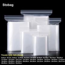 StoBag 50/100pcs PE Transparent Zipper Plastic Bags Thick Self-sealing Clear Food Packaging Pouches Storage Waterproof Reusable