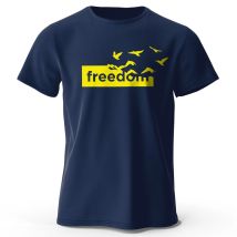 T-shirt stampata con lettera The Freedom da uomo 100% cotone T-shirt grafiche divertenti oversize per uomo Donna Top estivi