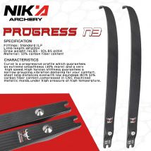 1 Pair Nika Archery Limbs 68" Recurve Bow Limbs Progress Series N3 Carbon Fiber Limb 24-46 lbs 55% Carbon Fibre