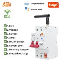 Tuya WiFi Smart Circuit Breaker con misurazione 1P-4P 63A MCB Protezione da sovraccarico e cortocircuito Controllo Sovratensione/sottotensione intelligente