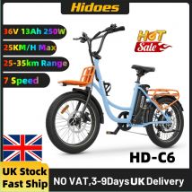 Hidoes HD-C6 Bicicletta elettrica 250W Motore 36V13Ah Batteria al litio E-bike Freni a disco anteriori e posteriori Bici elettrica per pneumatici grassi da 20 pollici