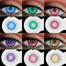 EYESHARE Lenti a contatto colorate anime per occhi Cosplay Lenti colorate Blu Pazzo Halloween Lenti Lenti a contatto Trucco di bellezza