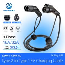 Kabel do ładowania pojazdów elektrycznych J1772 Type1 do Type2 Wtyczka żeńska do męskiego 32A 16A 3M/3,5M Przewód do pojazdów elektrycznych do stacji ładującej publicznej