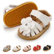 Meckior 2024 Sommer Baby Strand Sandalen Flache Blume Gummi Sohle Anti-Rutsch Neugeborenen Kleinkind Krippe Erste Wanderer Baby Mädchen schuhe