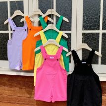 Salopette estiva 2026 in cotone casual per bambini e bambine 2-10 anni