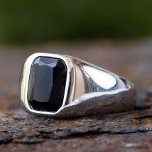 Edelstahl Mode Türkei Stein Ring Geometrische rot Zirkon Für Jahrestag Party Hochzeit männer Anels Totem Luxus Schmuck