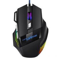 X8 Mouse da gioco meccanico cablato 7 tasti Mouse ergonomico cablato RGB retroilluminato