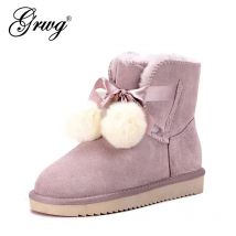 Australien Frauen Schneeschuhe 100% echtes Rindsleder Stiefeletten warme Winters tiefel Frau Schuhe Größe 35-40